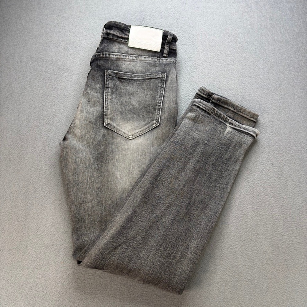 RGSTR Distressed Ripped Denim Jeans Slim Fit 34 FIT 32x30 Gray Acid Wash Street